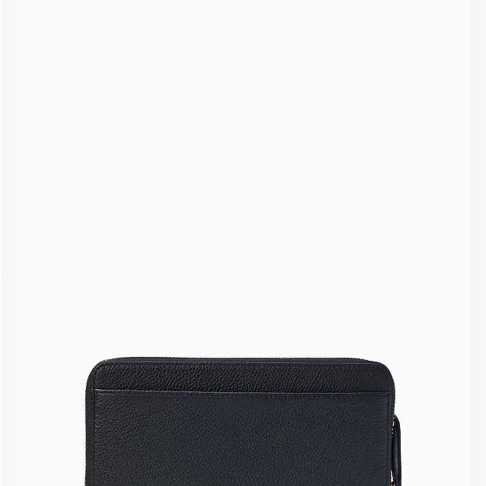 Kate Spade Black Leather Wallet Larchmont Avenue Logo Neda
